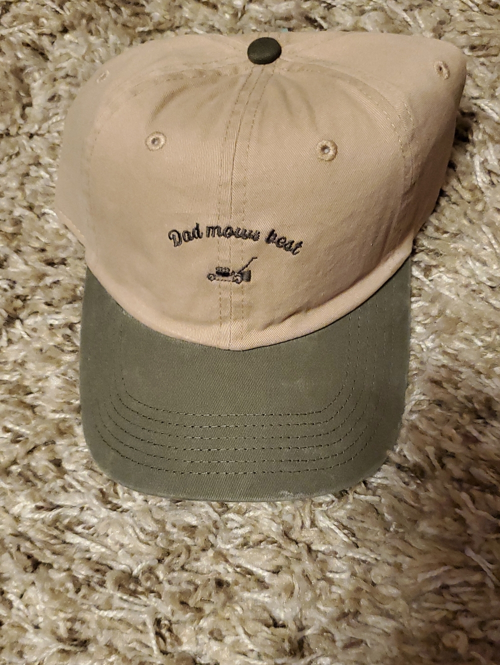 Wembley Tan and White Cotton Baseball Cap